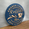 Letrero Madera 3D Coffee Bar Personalizado