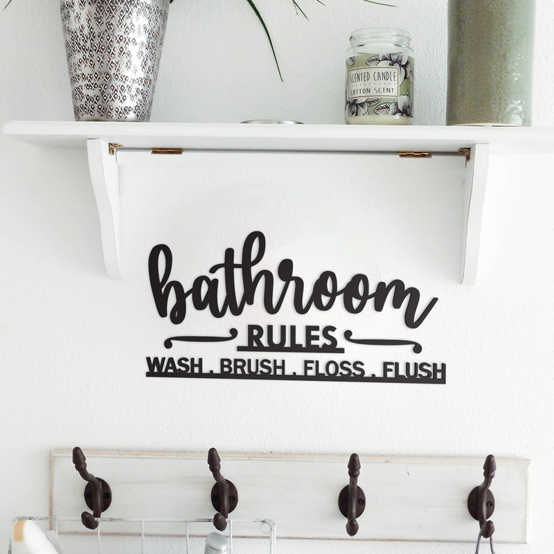 Letras decorativas Bathroom rules. wash-brush-floss-flush