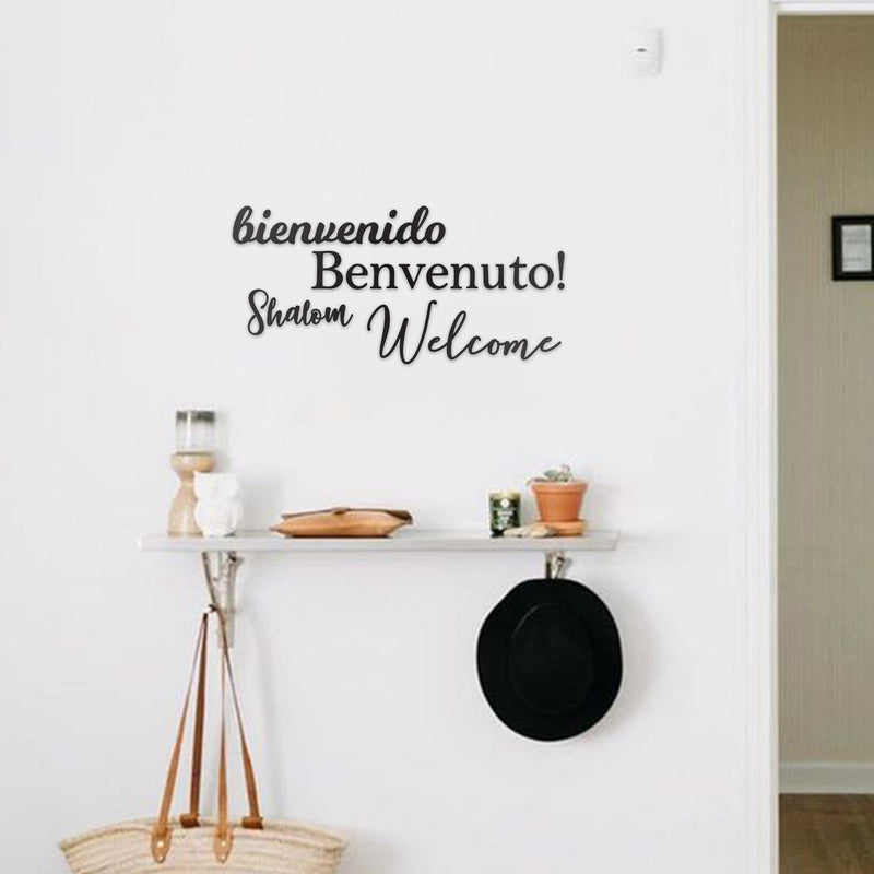 Letras decorativas  Bienvenido Cuatro Idiomas para living