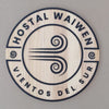 Letrero  Logo Exterior Circular 3D Pino letras Negras Personalizado