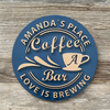 Letrero Madera 3D Coffee Bar Personalizado