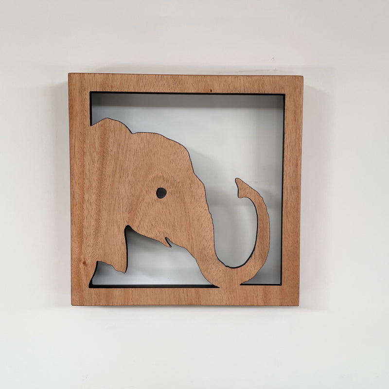 Cuadro decorativo Baby Elefante Madera Ocume 30EI